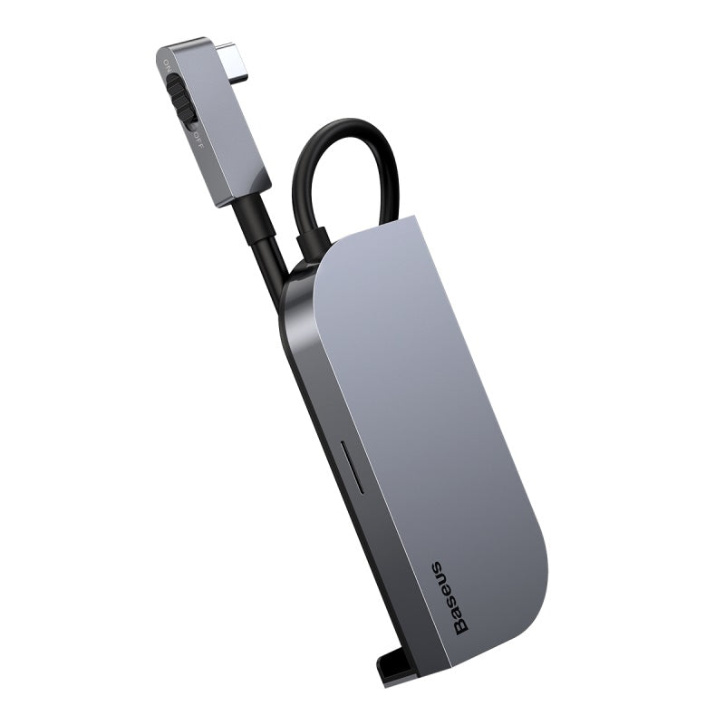 Baseus Bend Angle No.7 Multifunctional Type-C HUB Converter(Upgrade) Space Gray