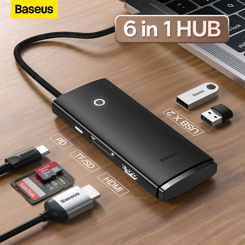 Baseus Hub Lite 6 Port Type C HUB Docking Station