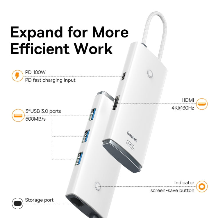 Baseus Hub Lite 6 Port Type C HUB Docking Station