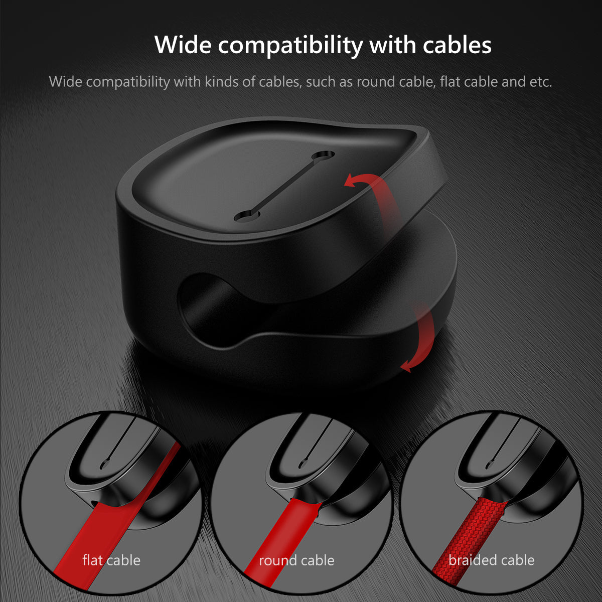 Baseus Peas Cable Clip Black