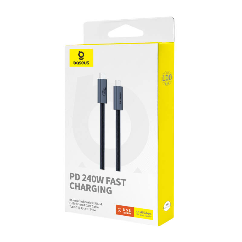 Baseus Flash Series 2 USB4 Full Featured Data Cable Type-C to Type-C 240W
