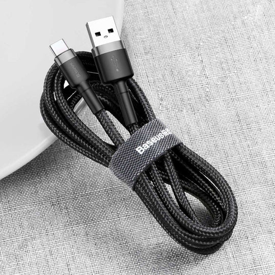 Baseus Cafule Fast Charging Cable USB To Type C 3A Gray + Black