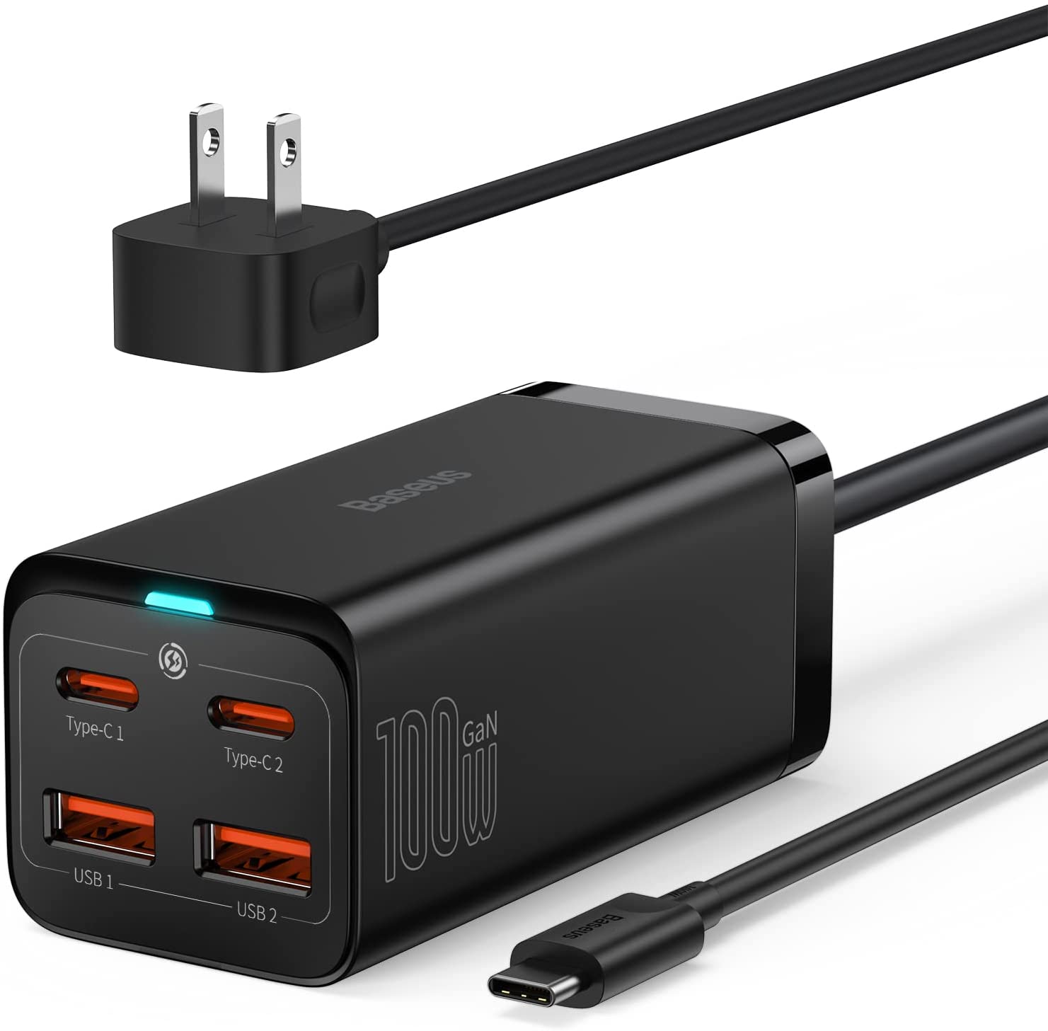 Baseus GaN3 Pro 100W Desktop Fast Charger Dual USB+Dual Type C CN