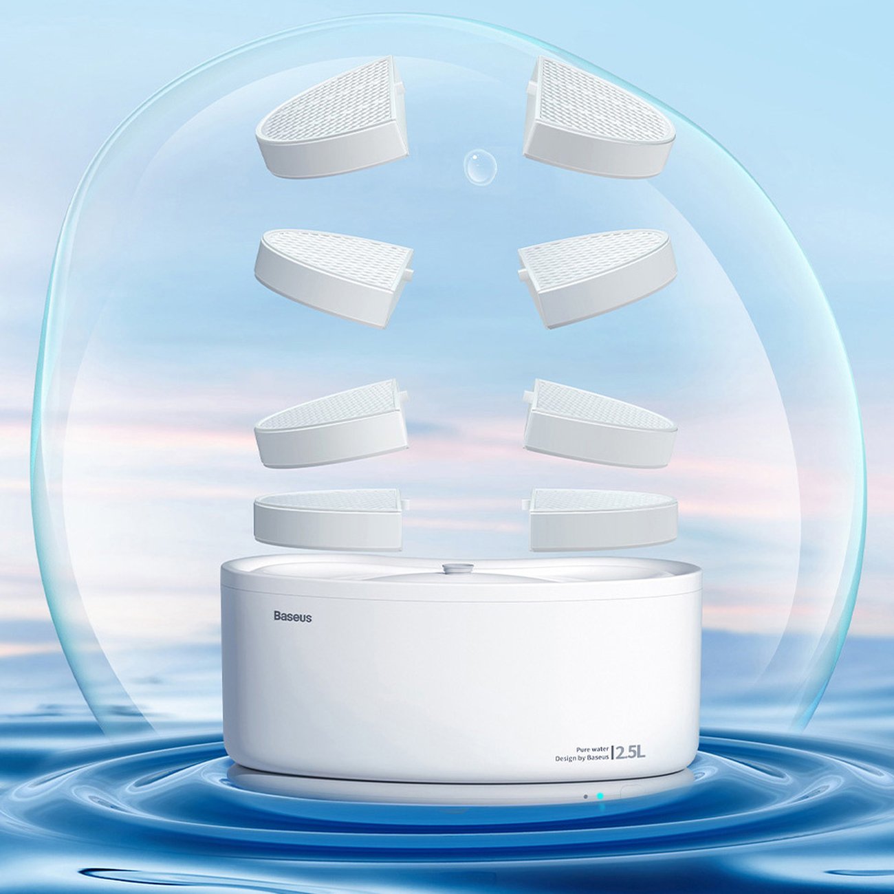 Baseus Smart Pet Water Dispenser Filter Set (8 Pieces) White