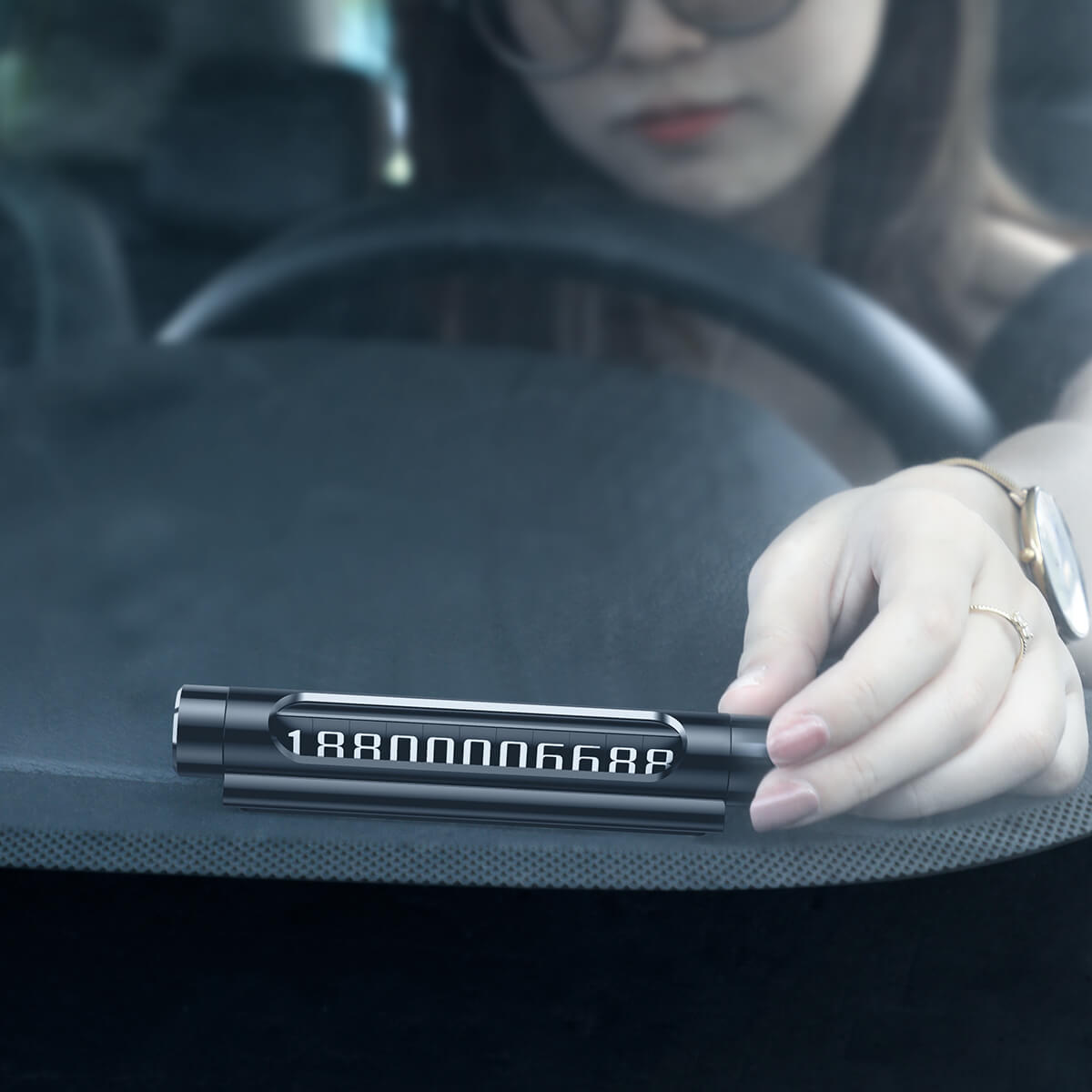 Baseus All Metal Temporary Parking Number Plate (Dual-Number Version) Black