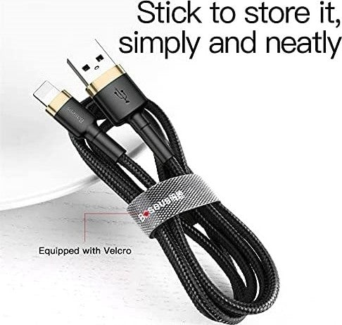Baseus Cafule Cable USB For iPhone 2.4A 1m Gold + Black