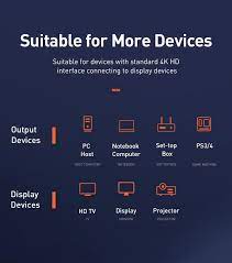 Baseus Cafule 4K HDMI Male To 4K HDMI Male Cable Black