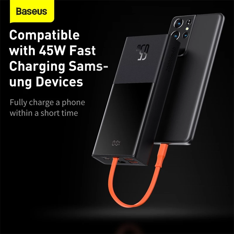 Baseus Elf Type-C 65W Three-Ports 20000mAh Power Bank