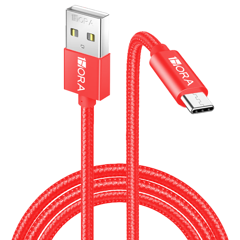 1HORA V8 Series 2.4A High Density Braided Data Cable USB to Type-C 1m Black (CAB249N-300)