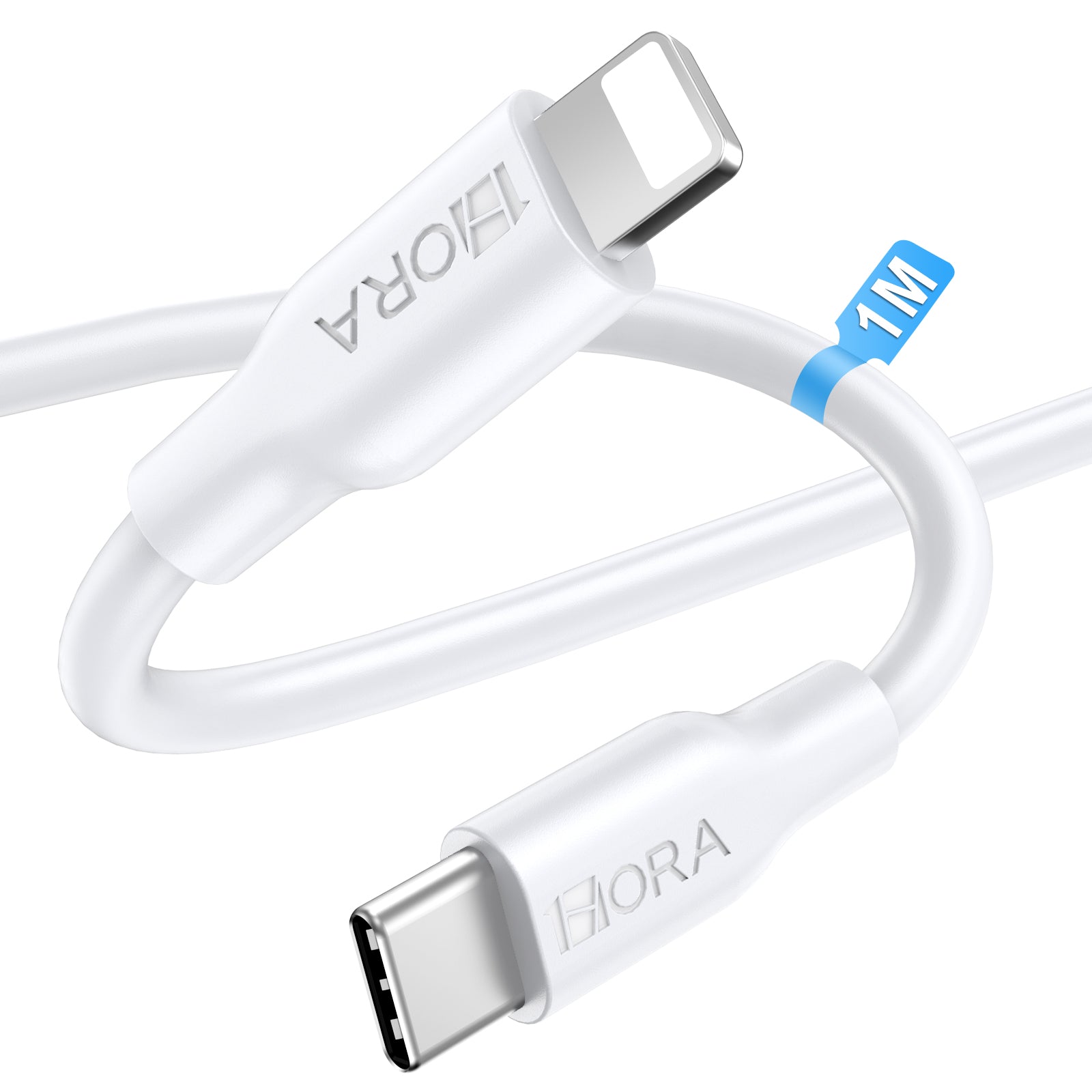 1HORA V8 Series /TYPE C to IP 3A Cable1m White (CAB258)