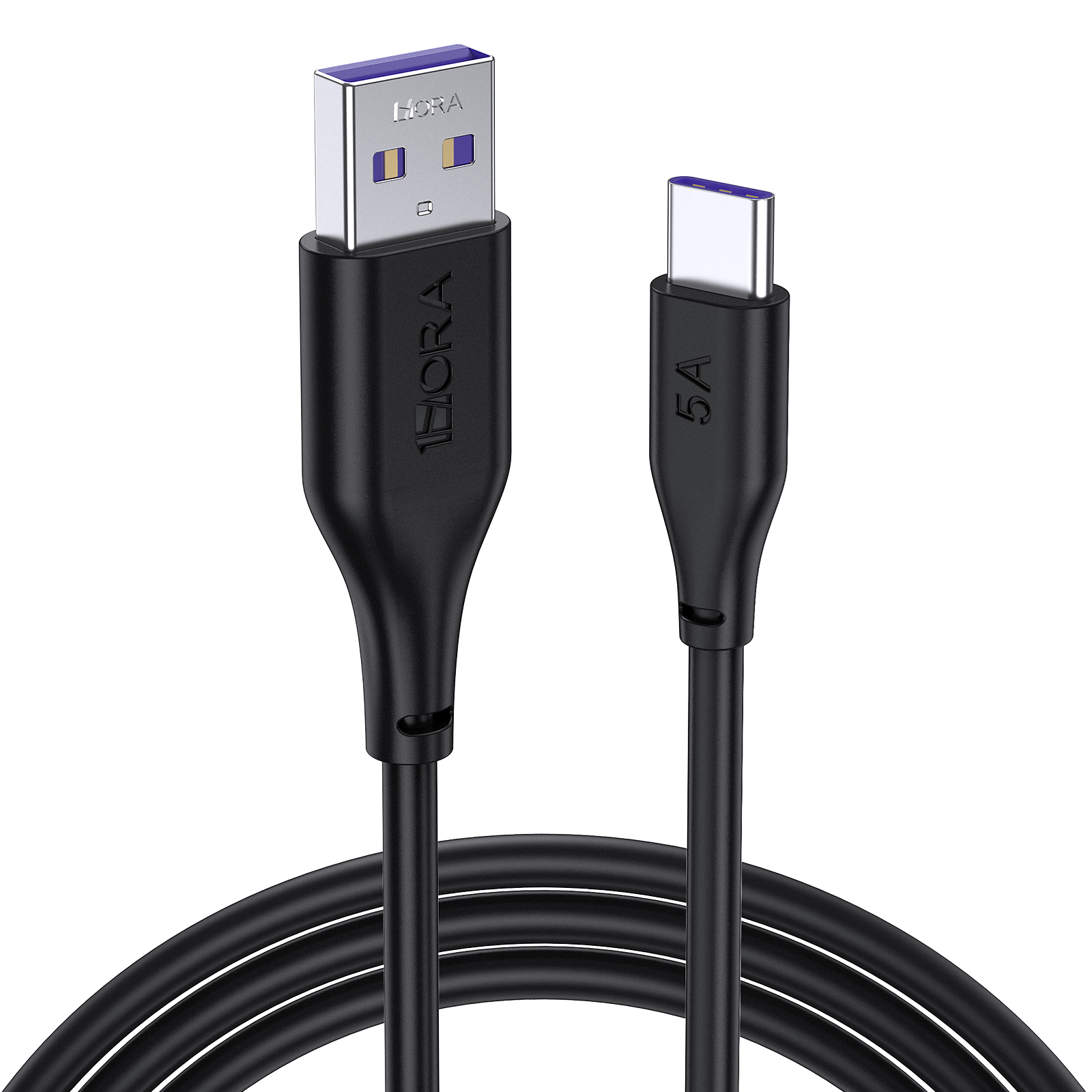 1HORA V8 Series 5A High Density PVC Data Cable USB TO C 2m black (CAB269N)