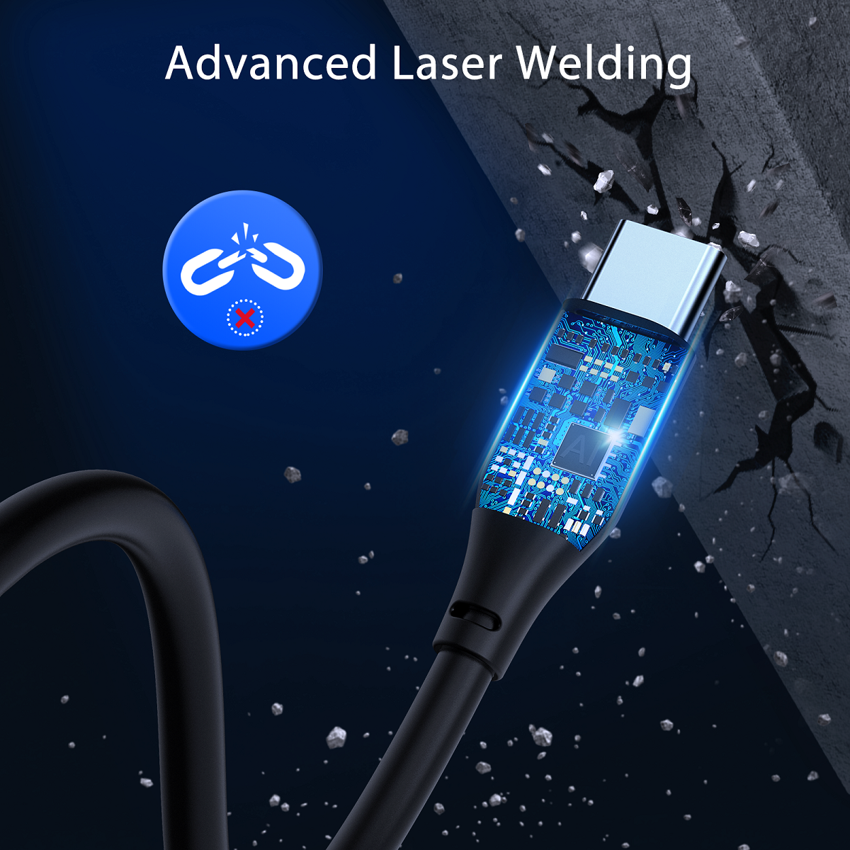 1HORA V8 Series 5A High Density PVC Data Cable USB TO C 2m black (CAB269N)