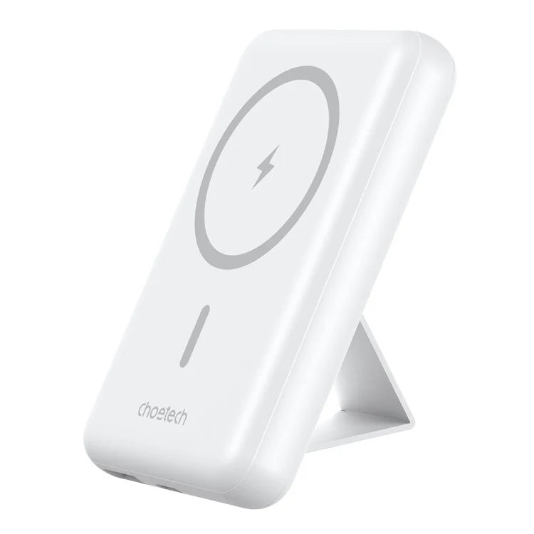B662 Choetech 5000mAh magnetic wireless Power Bank For iPhone 12/13/14/15 Series white and black