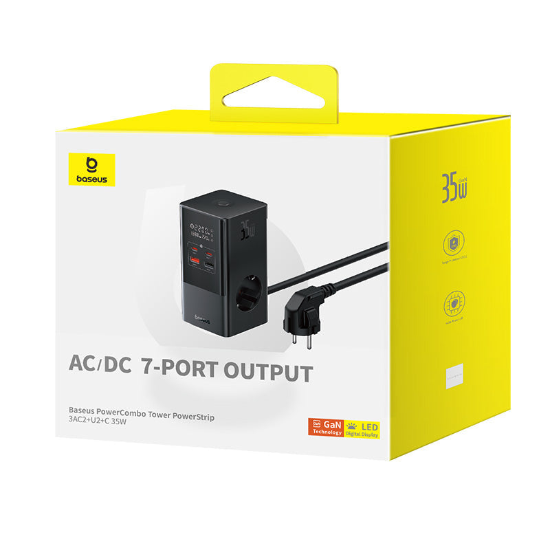 Baseus PowerCombo Tower Digital PowerStrip 3AC+2U+2C 35W