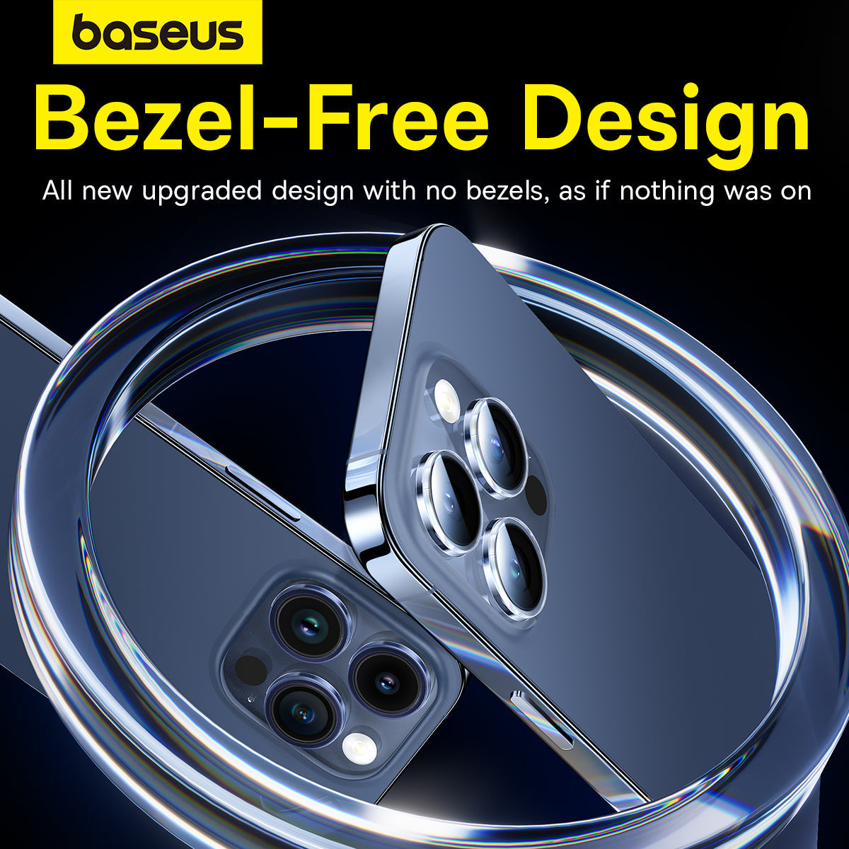 Baseus iPhone 15 Pro/15 Pro Max Corning Series HD Camera Lens Protector, Clear (Pack of 1 with cleaning kit)