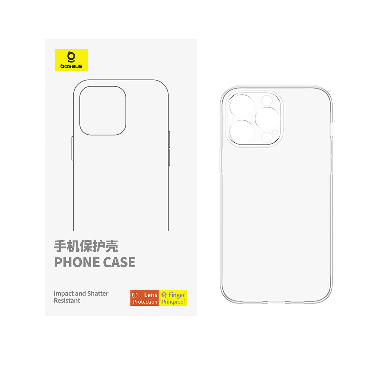 Baseus Simple Series II Phone Case for iPhone 15 Pro/15 Pro Max Clear