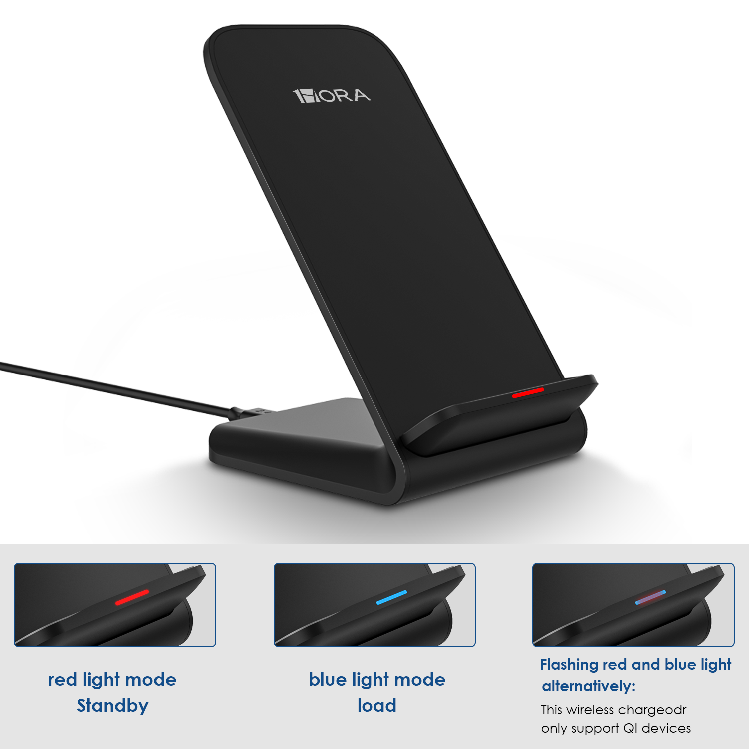 1HORA Stand Dual core Wireless Charger Black (GAR157)