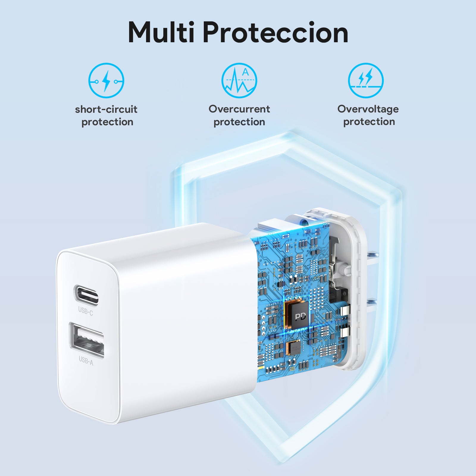 1HORA 20W Charger dual U+C White (GAR161B)