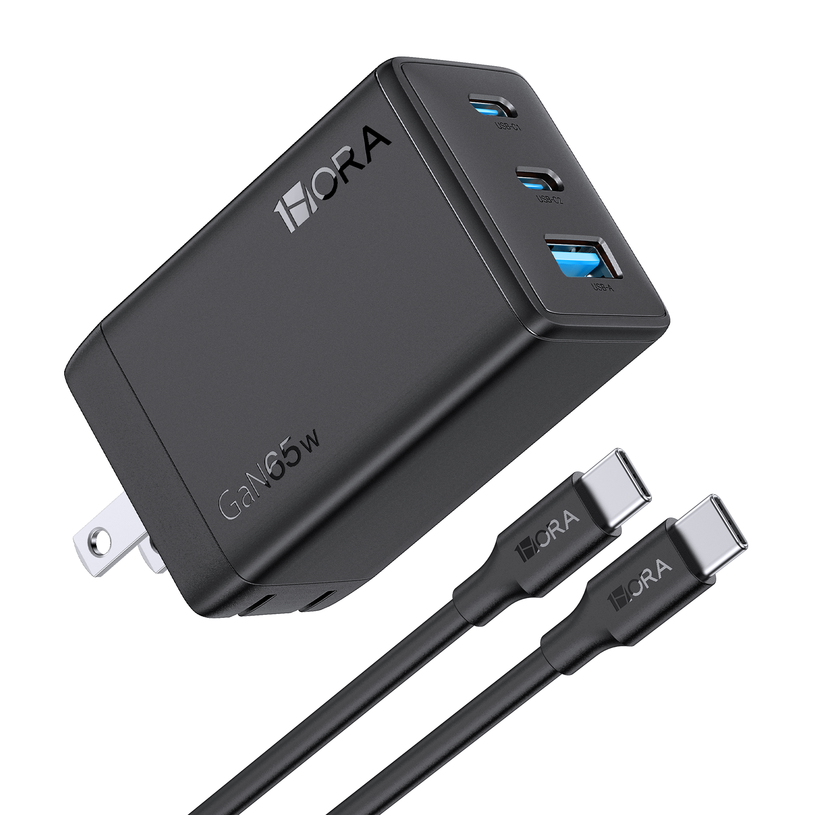 1HORA Fast Charger 1C Charger 65W 2M C TO C CABLE SET (GAR322N-EU)