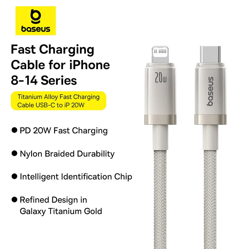 Baseus Titanium Alloy Fast Charging Cable Type-C to iP 20W