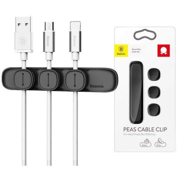Baseus Peas Cable Clip Black