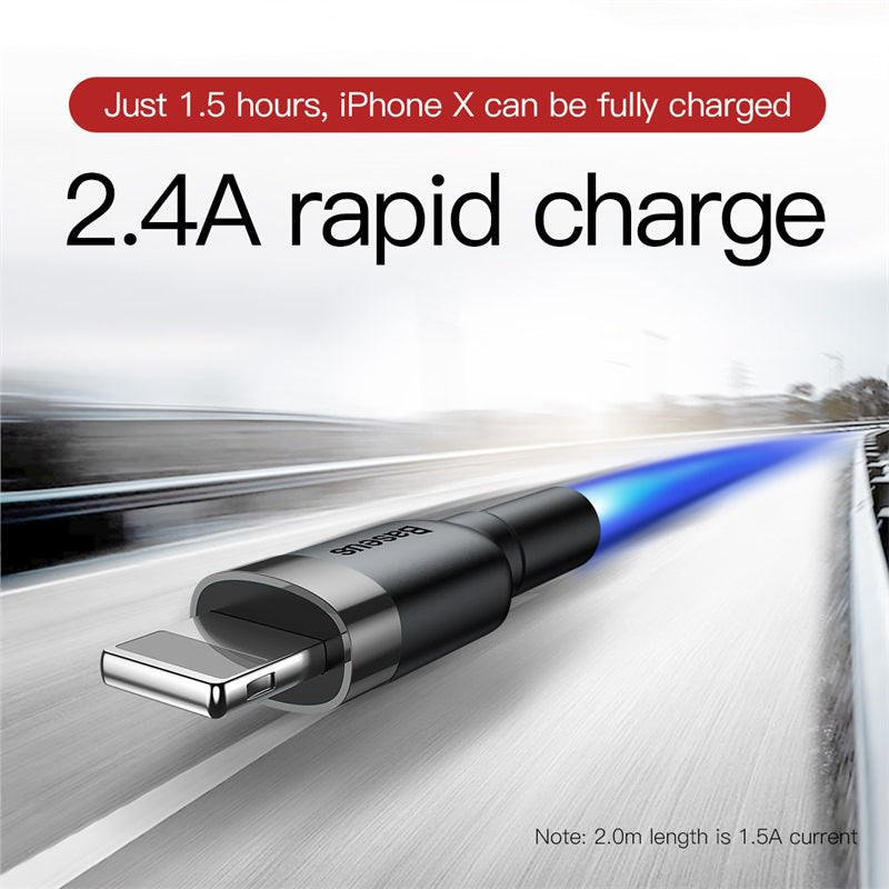 Baseus Cafule Cable USB For iPhone 2.4A 1m Gold + Black