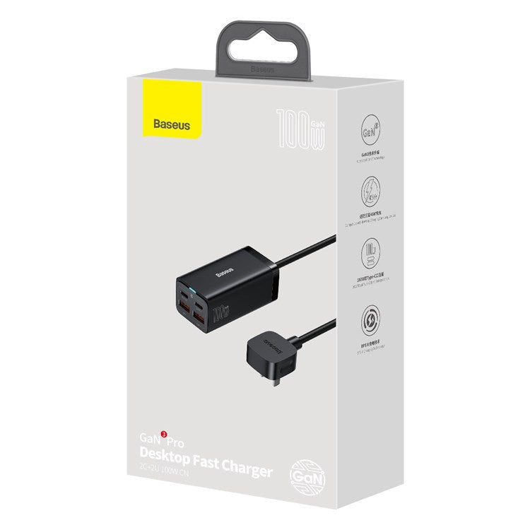 Baseus GaN3 Pro 100W Desktop Fast Charger Dual USB+Dual Type C CN