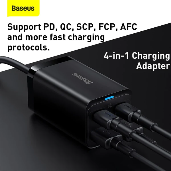Baseus GaN3 Pro Desktop Fast Charger Dual Type C + Dual USB 65W CN