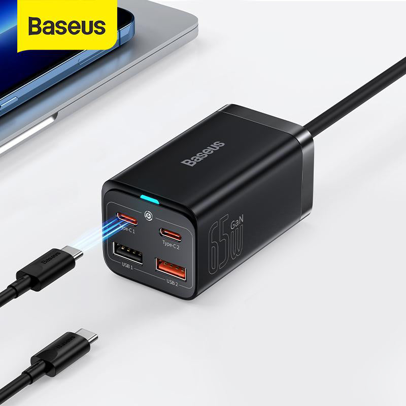 Baseus GaN3 Pro Desktop Fast Charger Dual Type C + Dual USB 65W CN