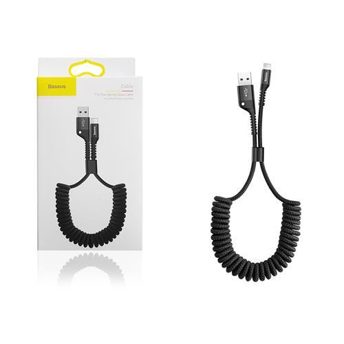 Baseus Fish eye Spring Data Cable USB For iP 2A 1m Black