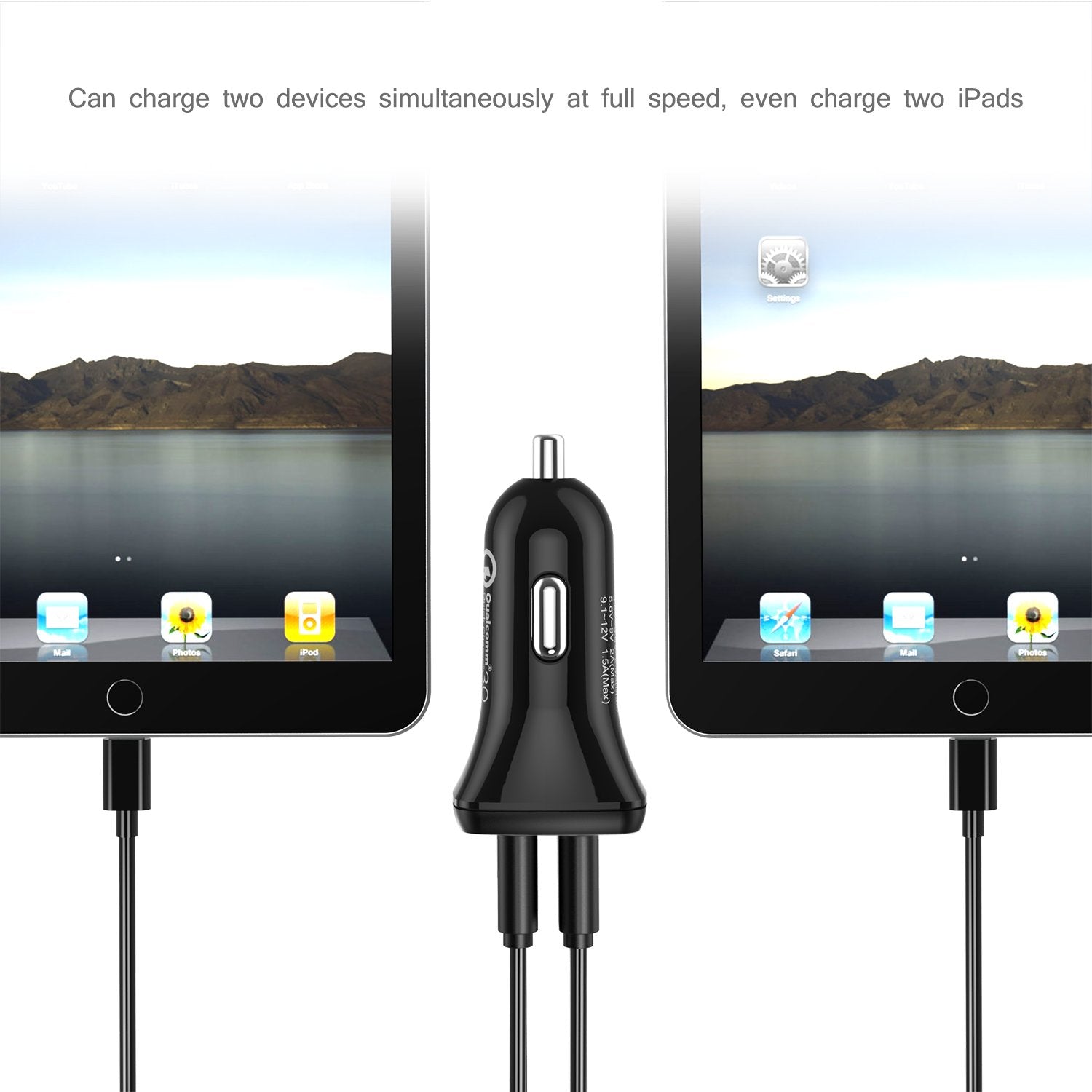 C0051 Choetech QC 30W Car Charger With USB Cable