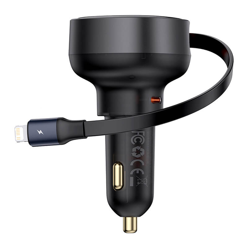 Baseus Enjoyment Pro Car Charger C+Retractable iP Cable 55W