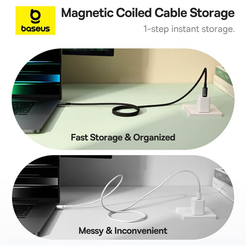 Baseus Tungsten Gold Magnetic Charging Cable USB-C to USB-C 100W