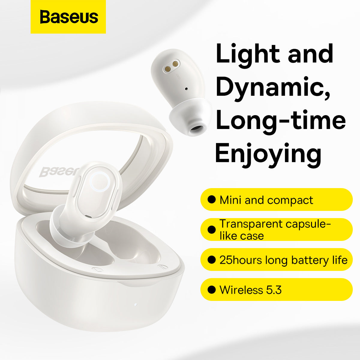 Baseus Bowie WM02 True Wireless Earphones Creamy-white