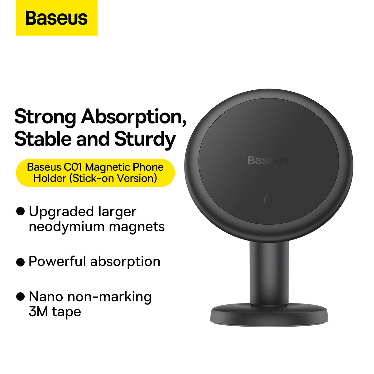 Baseus C01 Magnetic Phone Holder (Stick-on Version) Black