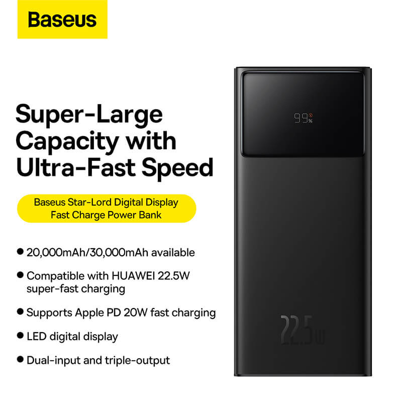 Baseus Star-Lord Digital Display Fast Charge Power Bank 20000mAh 22.5W