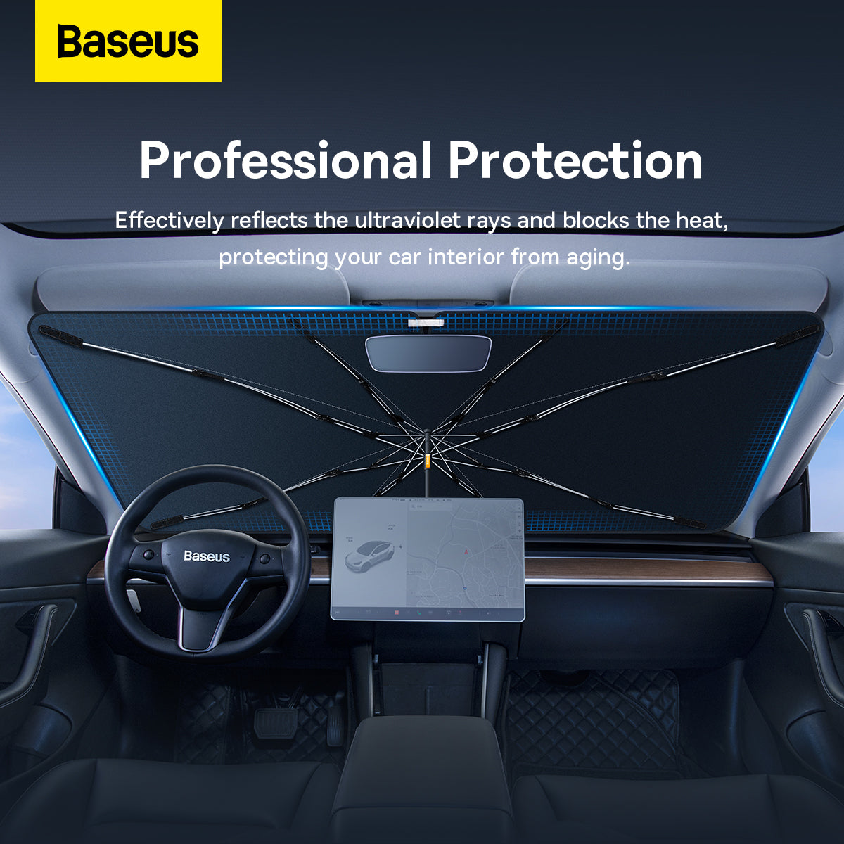 Baseus CoolRide Windshield Sun Shade Umbrella Lite Small Black