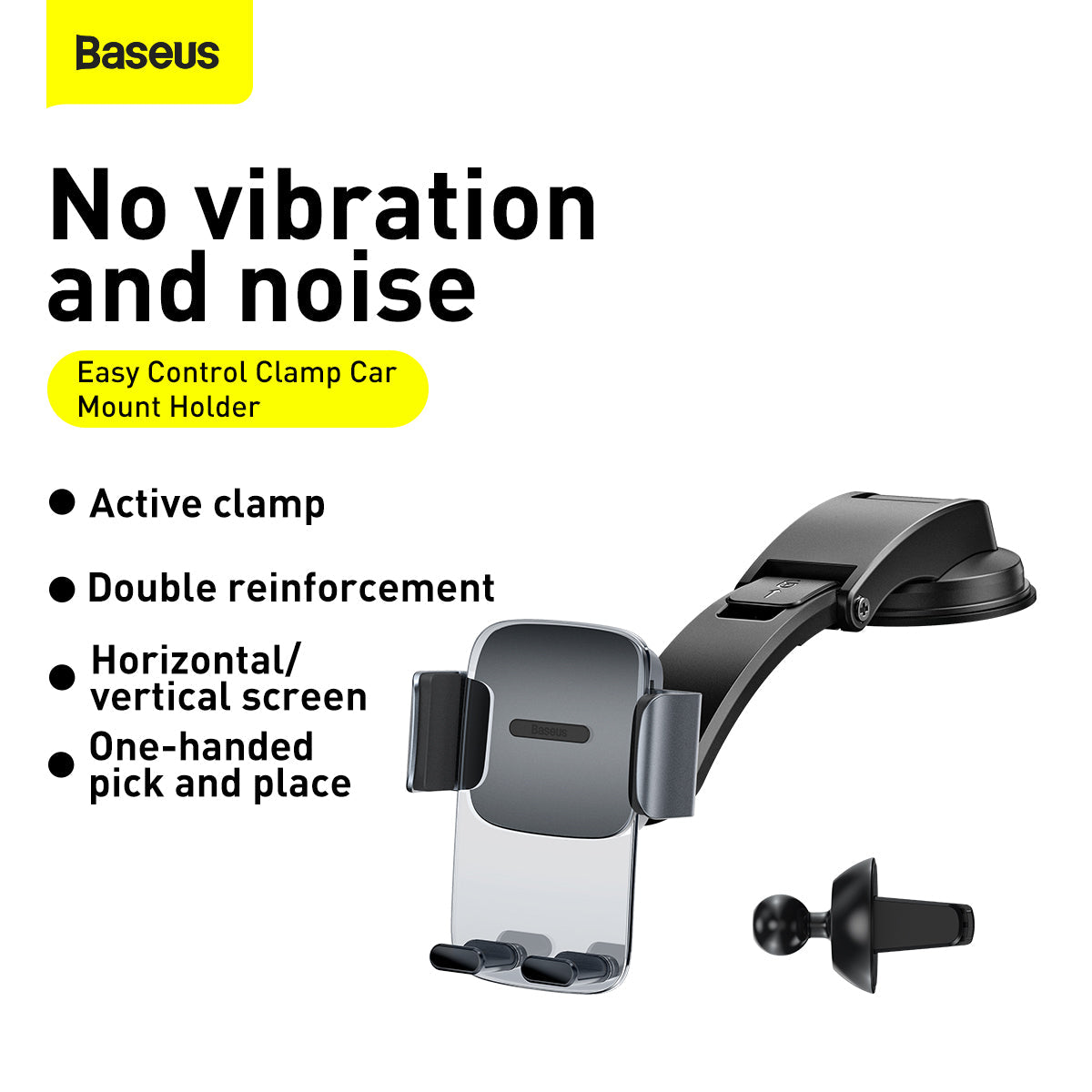 Baseus Easy Control Pro Clamp Car Mount Holder (A Set) Black