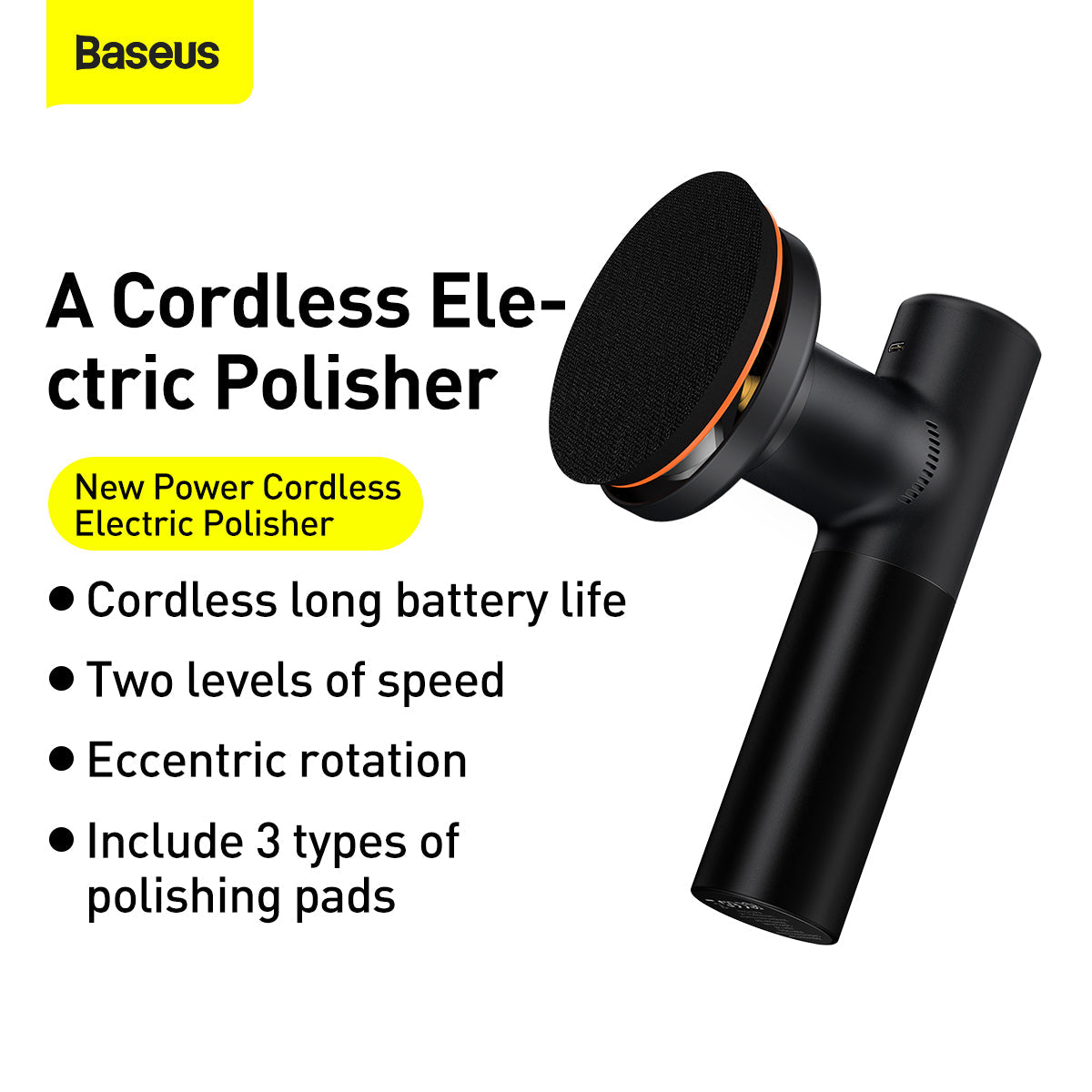 Baseus New Power Cordless Electric Polisher - Black