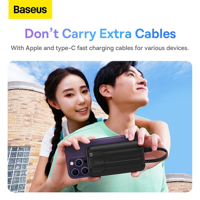 Baseus Comet Series Dual-Cable Digital Display Fast Charge Power Bank 10000mAh 22.5W