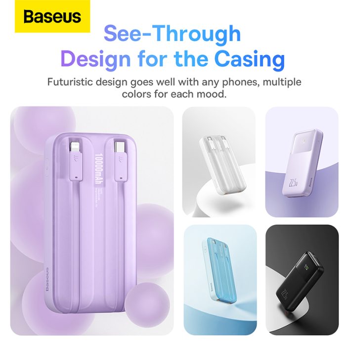 Baseus Comet Series Dual-Cable Digital Display Fast Charge Power Bank 10000mAh 22.5W