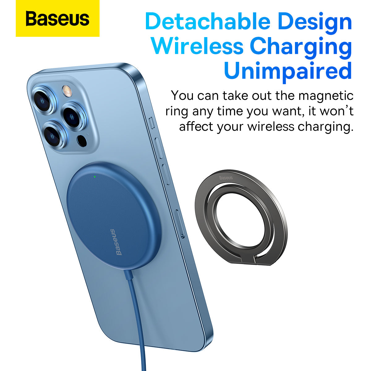 Baseus Halo Series Foldable Metal Ring Stand Single-Ring Grey