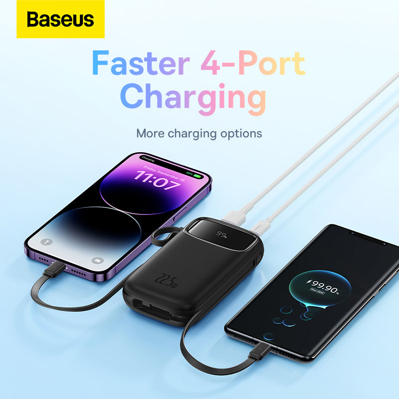 Baseus Qpow2 Dual-Cable Digital Display Fast Charge Power Bank 10000mAh 22.5W