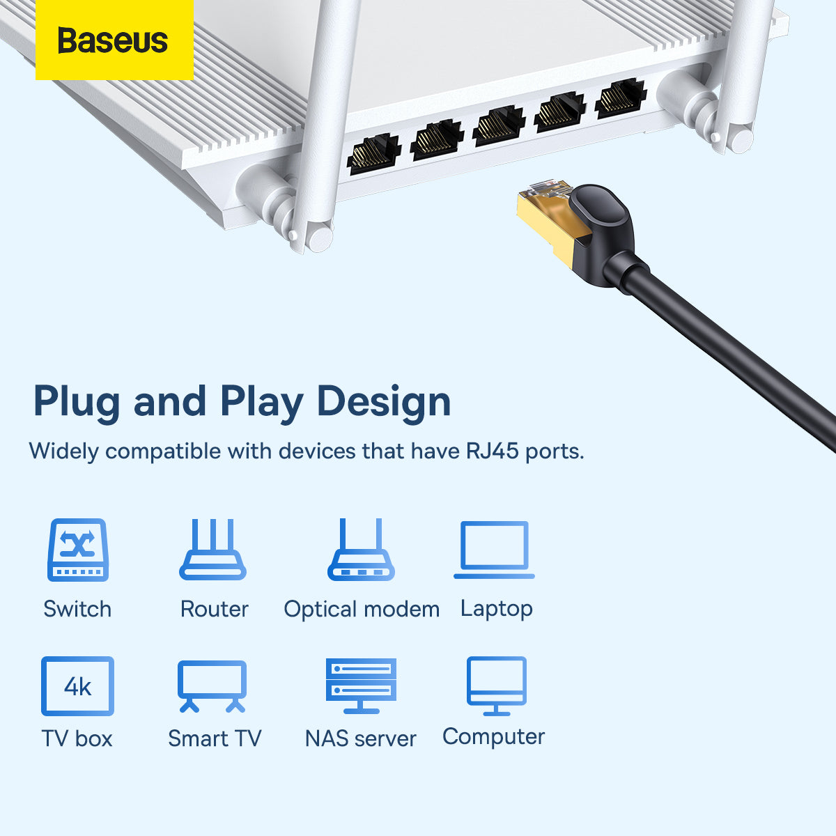 Baseus High Speed Seven Types Of RJ45 10Gigabit Network Cable Round Cable