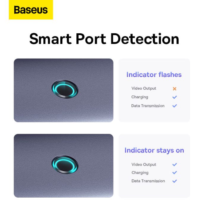 Baseus UltraJoy Series 5-Port HUB Docking Station Space Grey（Type-C to HDMI4K@30Hz*1+USB 3.0*3+PD*1）