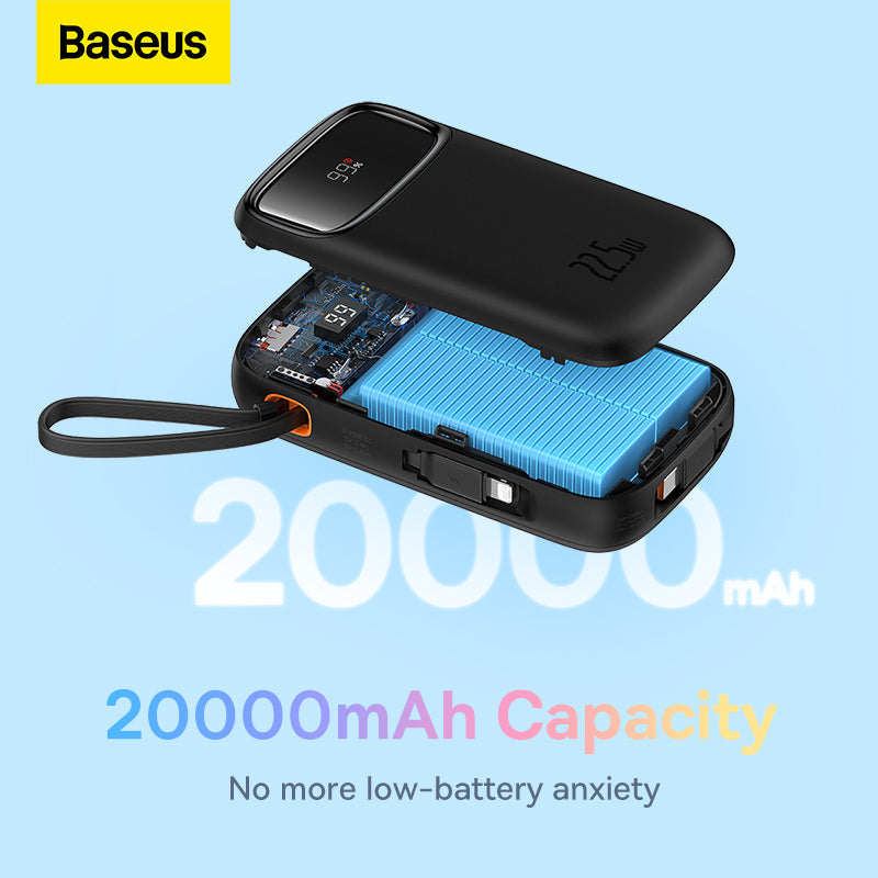 Baseus Qpow2 Dual-Cable Digital Display Fast Charge Power Bank 20000mAh 22.5W