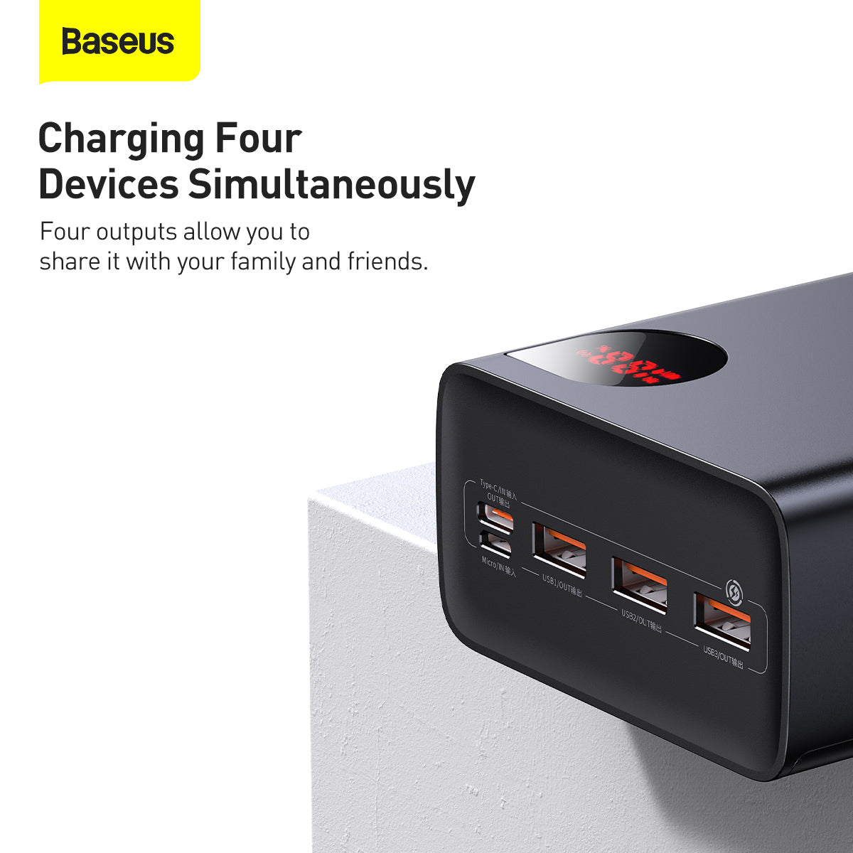 Baseus Adaman Metal Body Digital Display Quick Charge Power Bank 40000mAh 22.5W Black