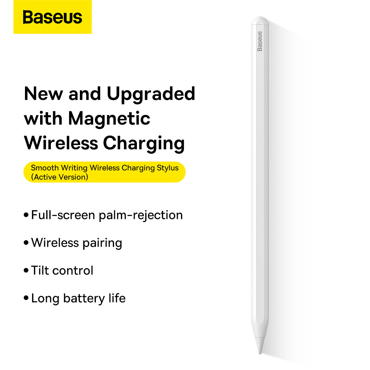 Baseus Smooth Writing Wireless Charging Stylus (Active Version) (Including: Active stylus tip*1) White