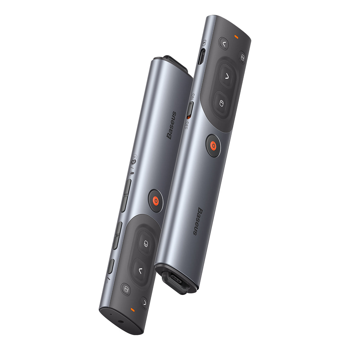 Baseus Orange Dot AI Wireless Presenter (Red Laser) Grey