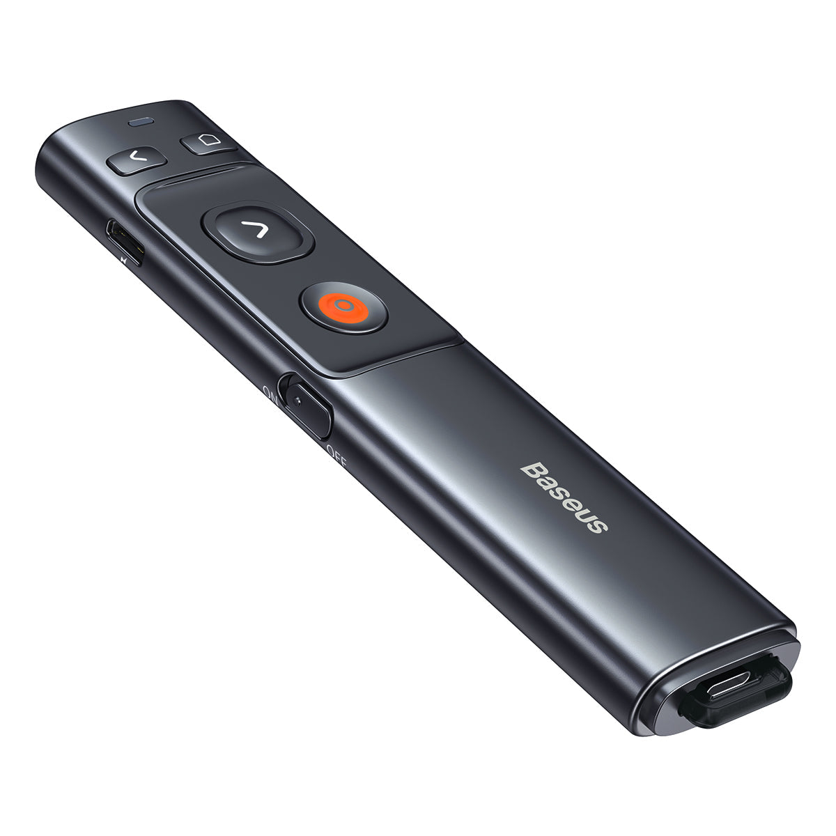 Baseus Orange Dot Wireless Presenter (Green Laser)(Charging) Grey